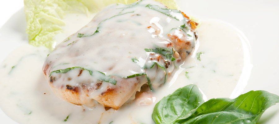 Blackened Salmon & Bleu-Cheese Glaze