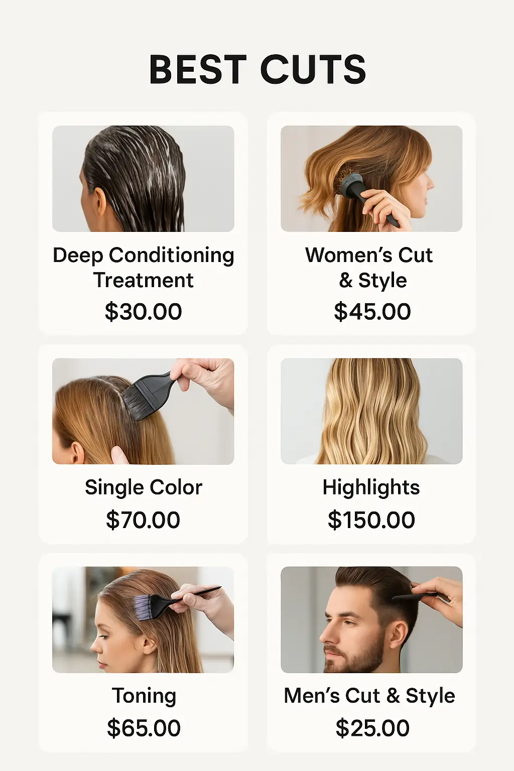 Best Cuts Menu Prices