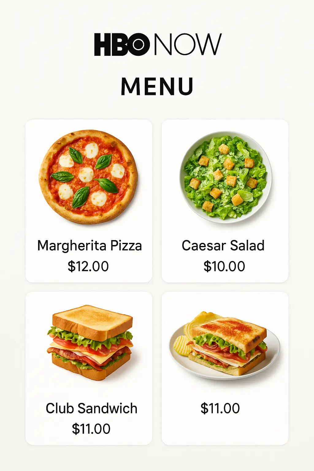 HBO Now Menu Prices