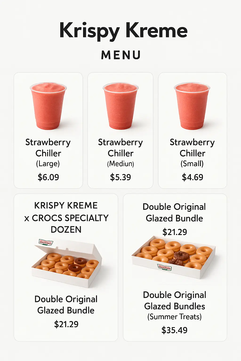 Krispy Kreme Menu Prices