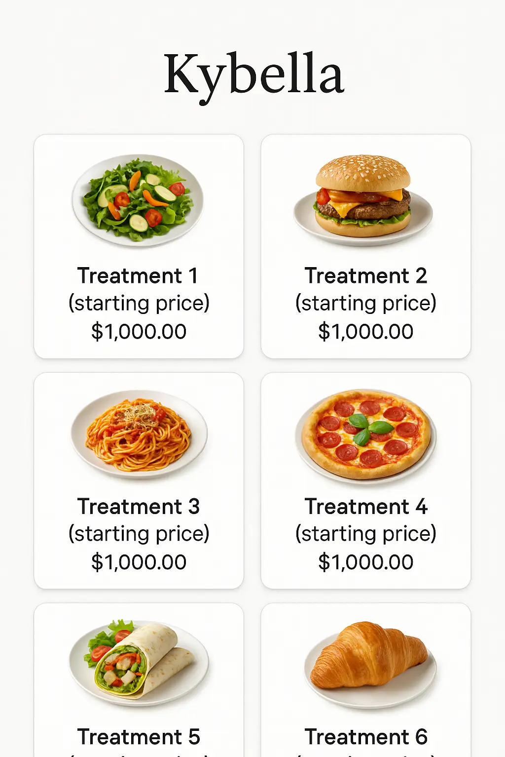 Kybella Menu Prices