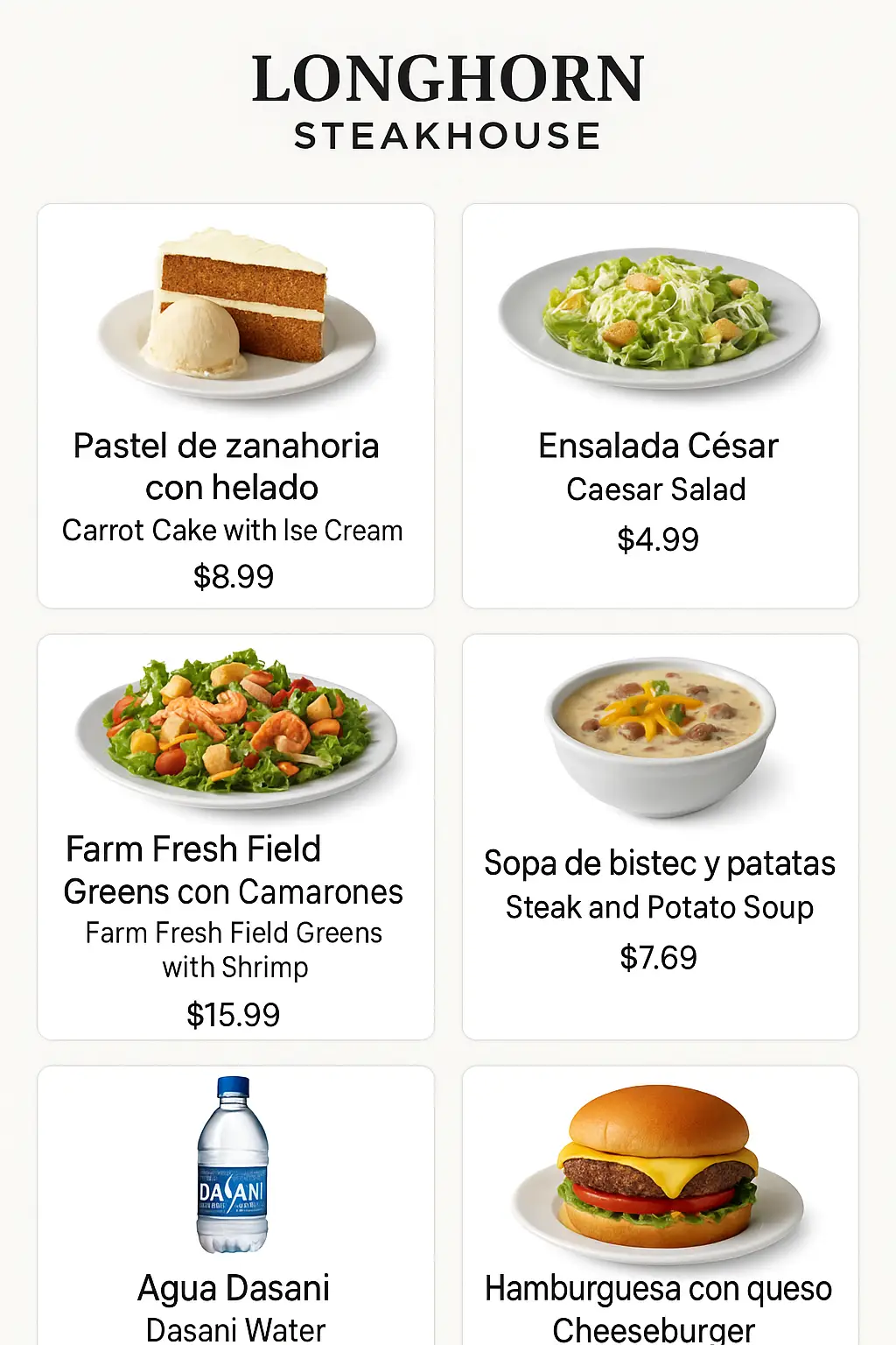 Longhorn Steakhouse Menu Prices