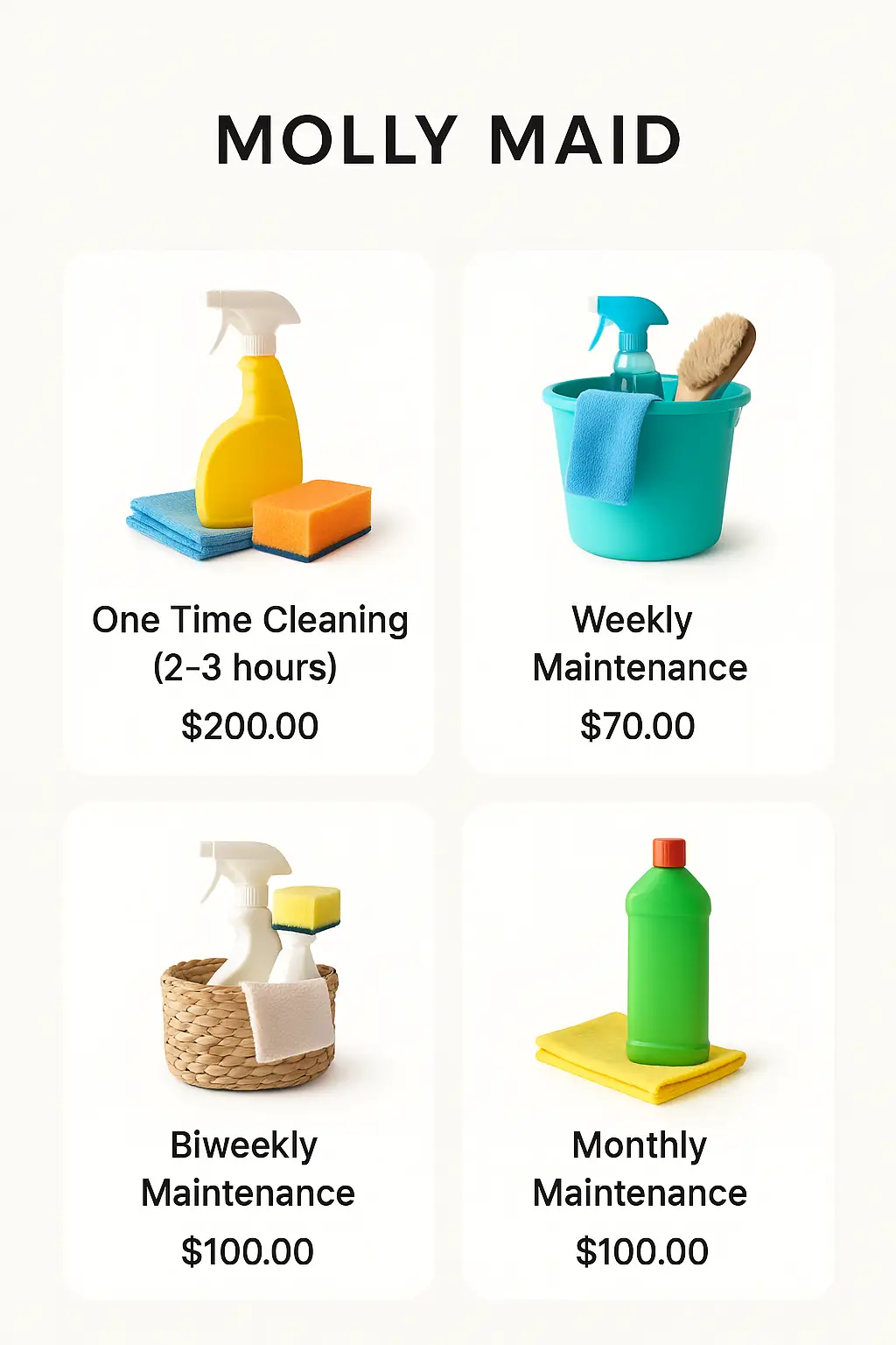 Molly Maid Menu Prices