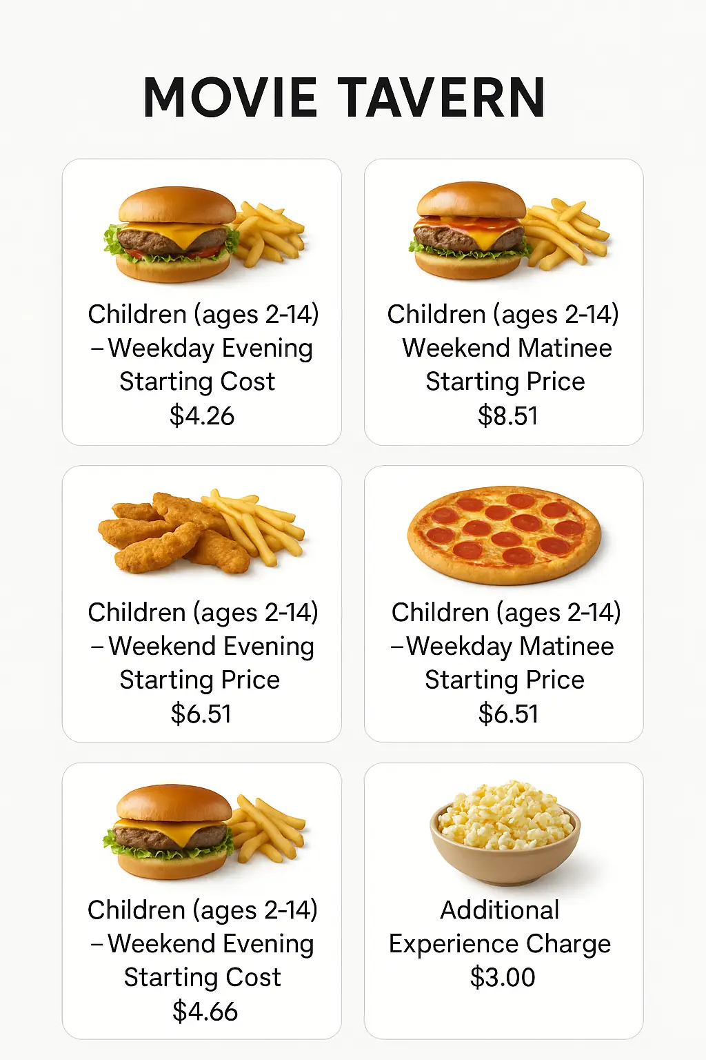 Movie Tavern Menu Prices