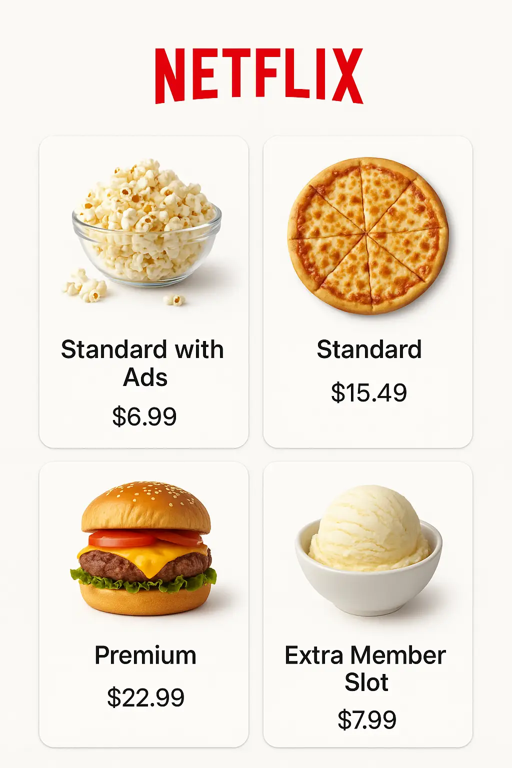 Netflix Menu Prices