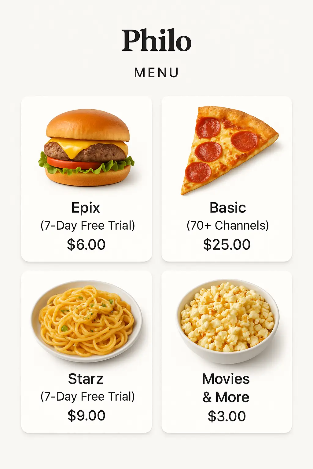 Philo Menu Prices