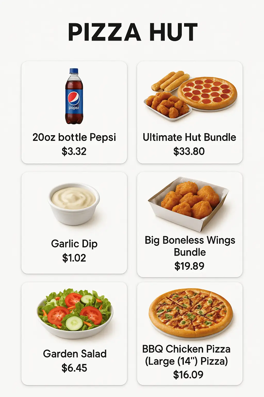 Pizza Hut Menu Prices