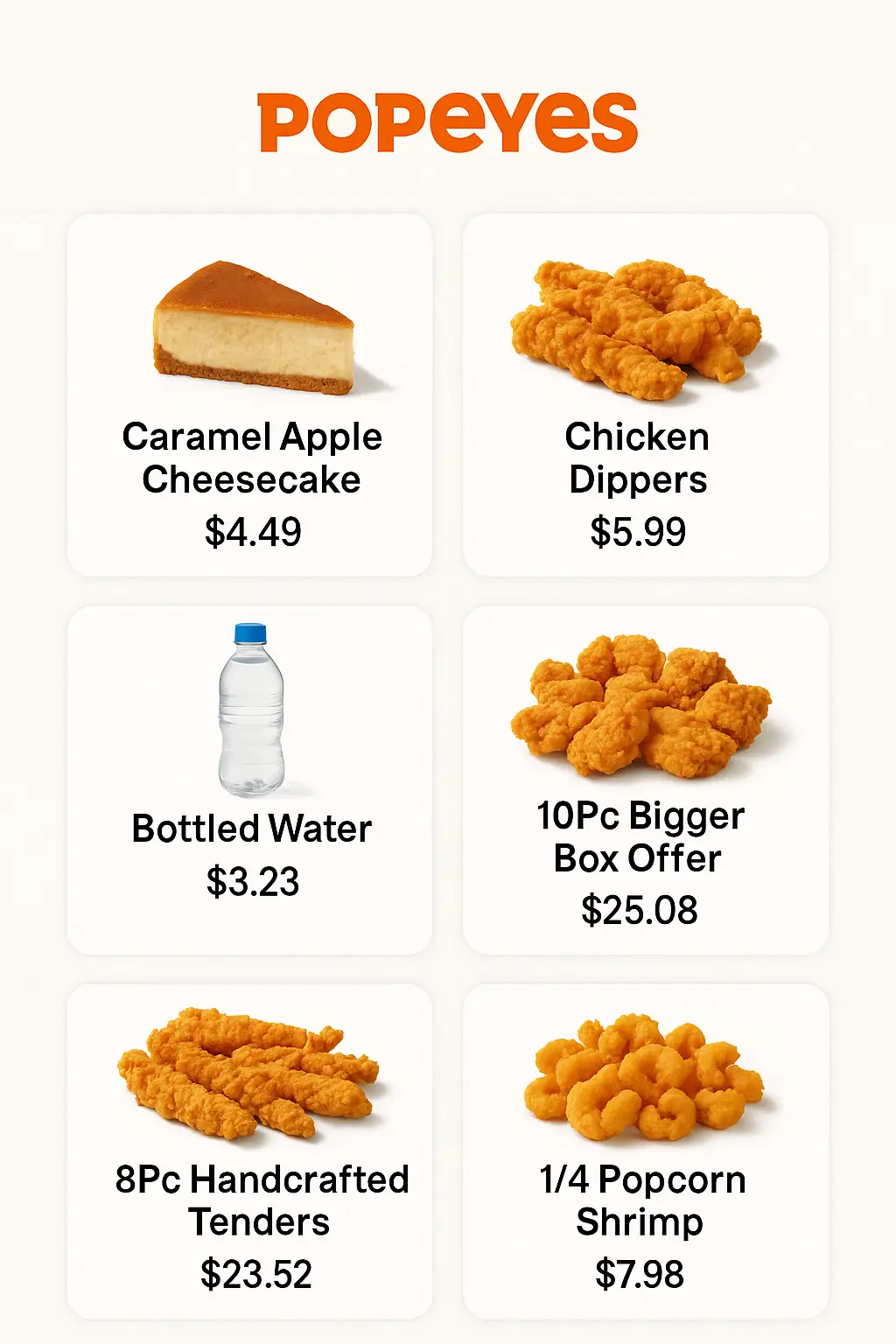 Popeyes Menu Prices
