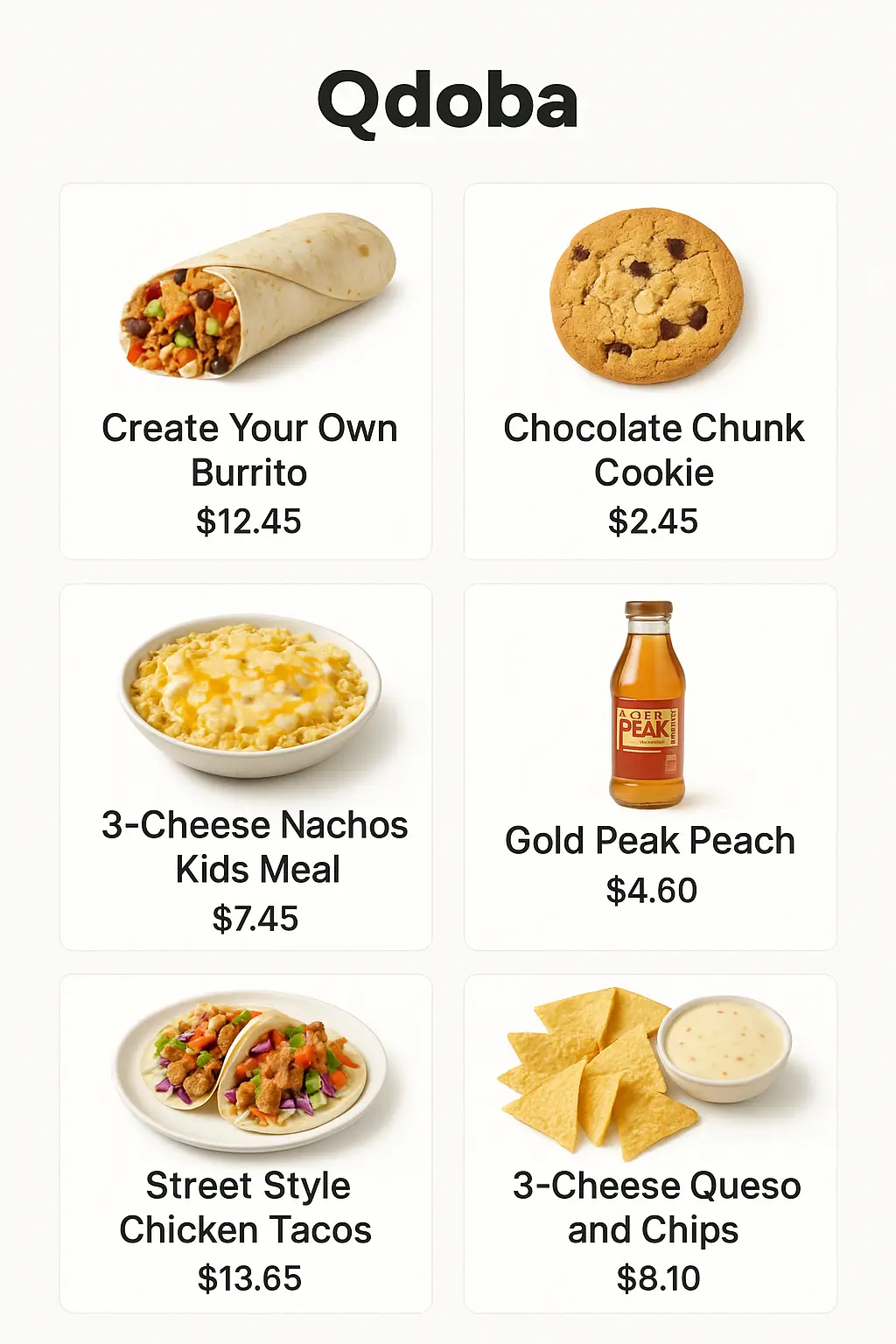 Qdoba Menu Prices