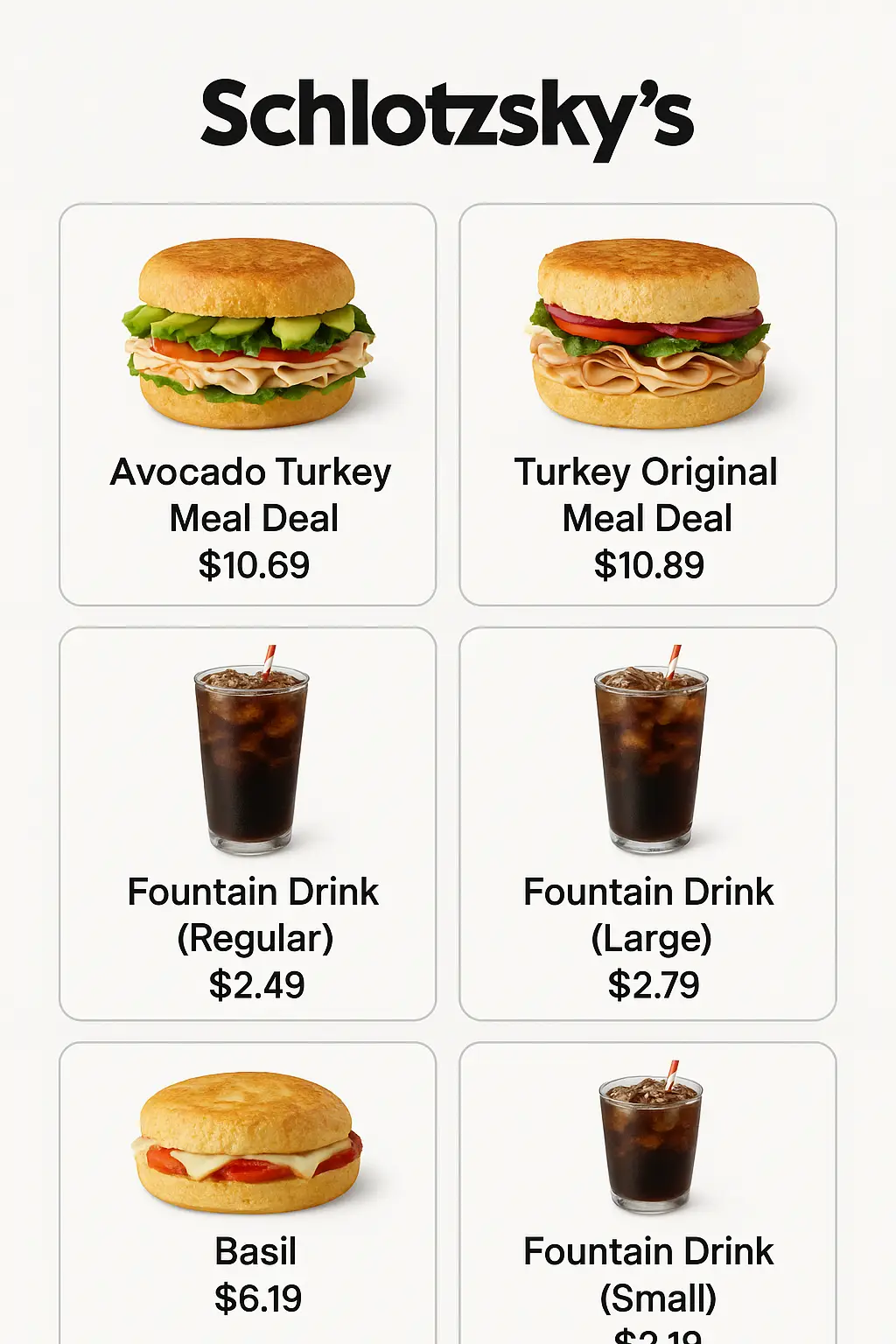 Schlotzsky's Menu Prices