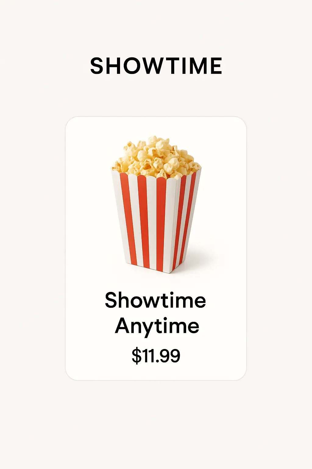 Showtime Menu Prices