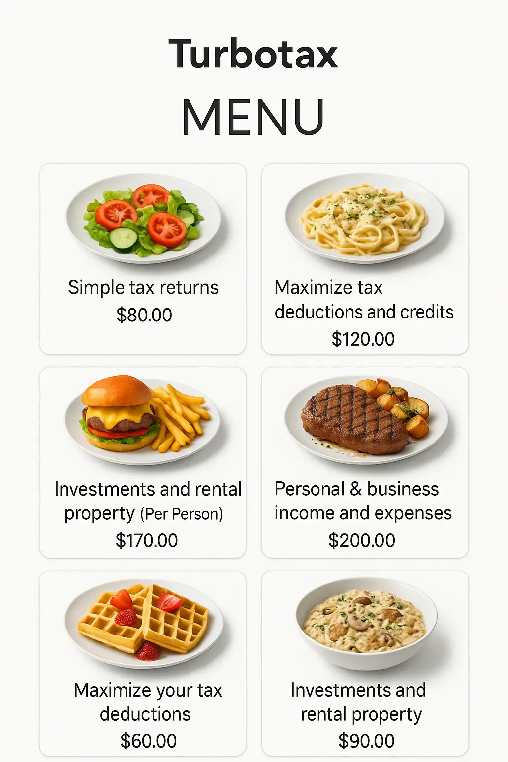TurboTax Menu Prices