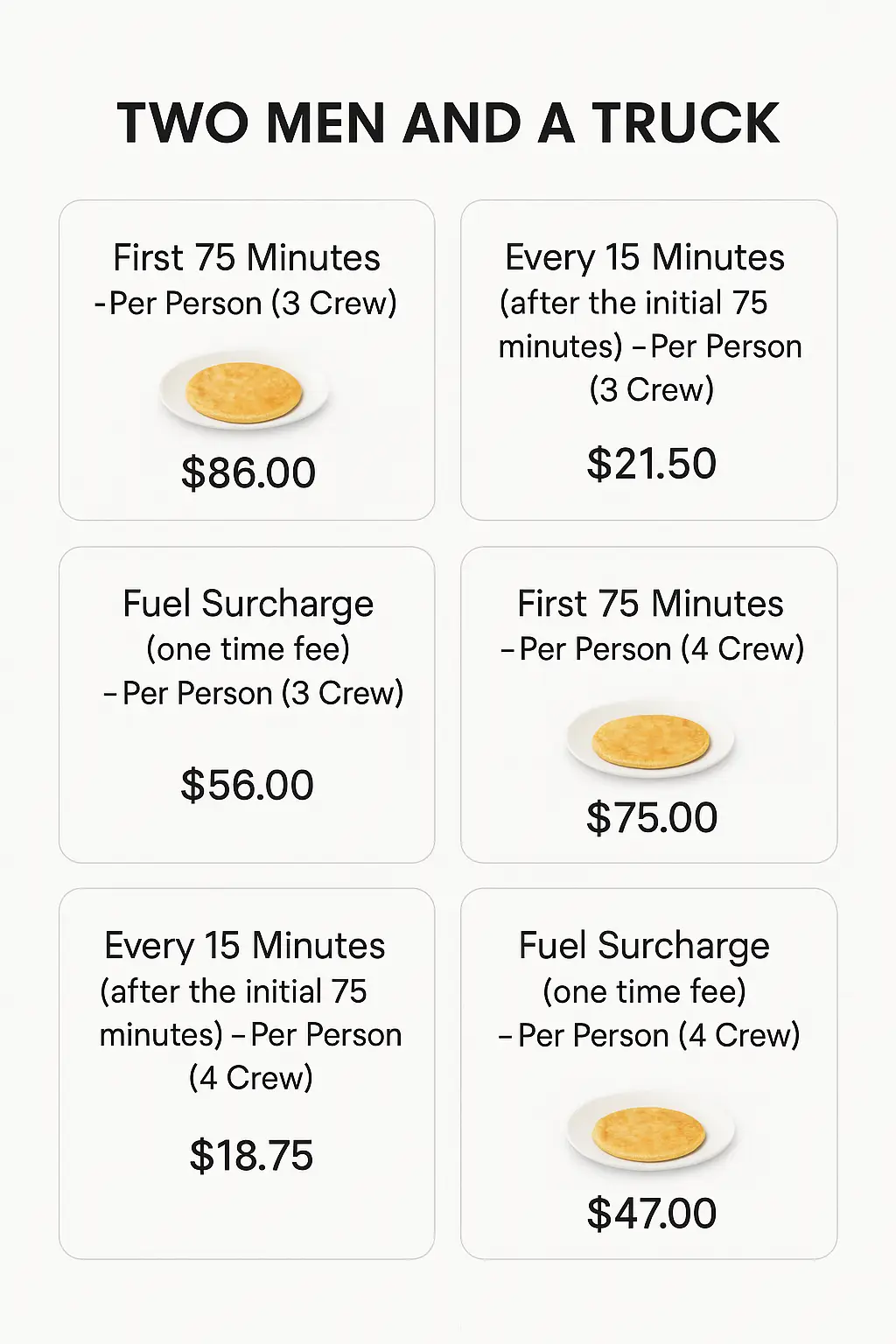Two Men and a Truck Menu Prices