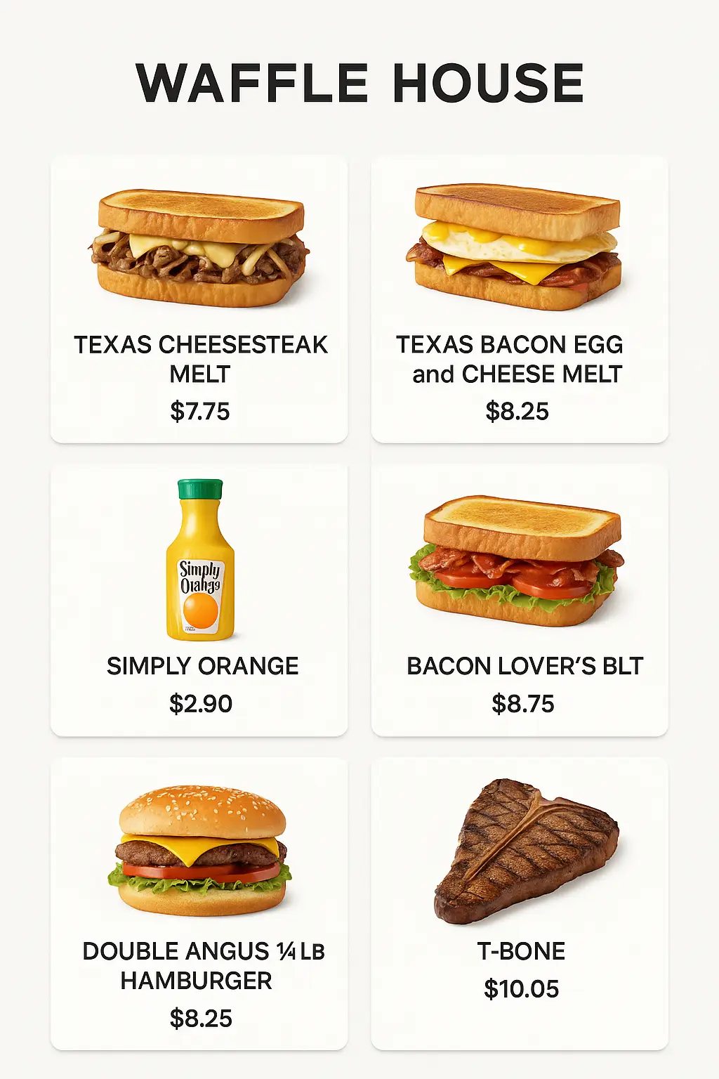 Waffle House Menu Prices