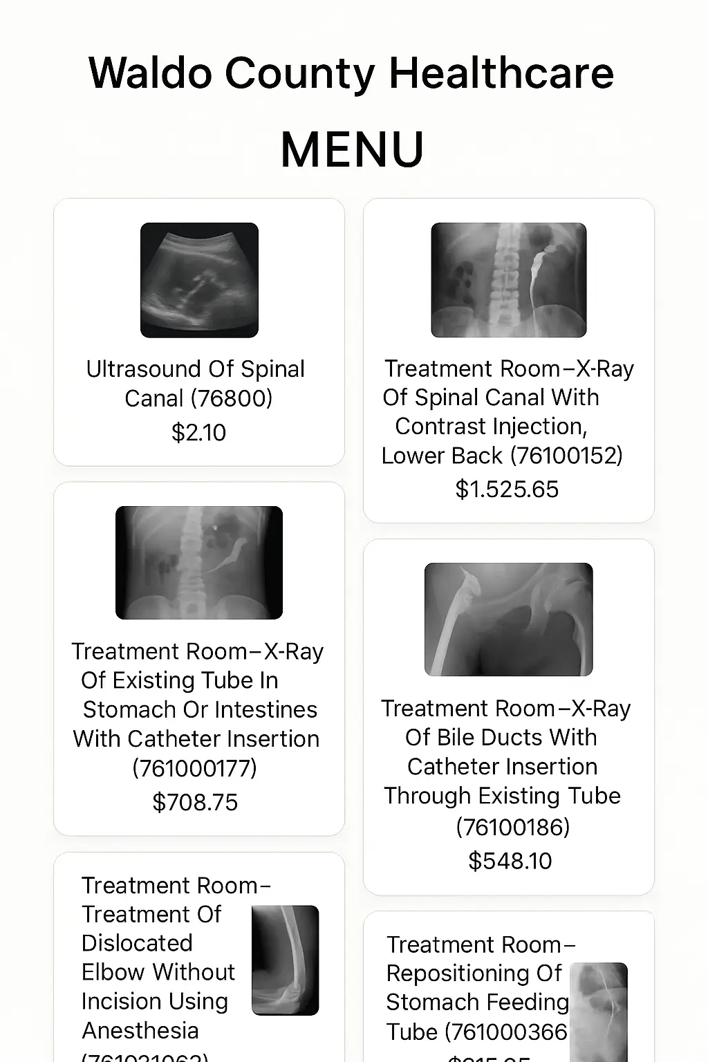 Waldo County Healthcare Menu Prices
