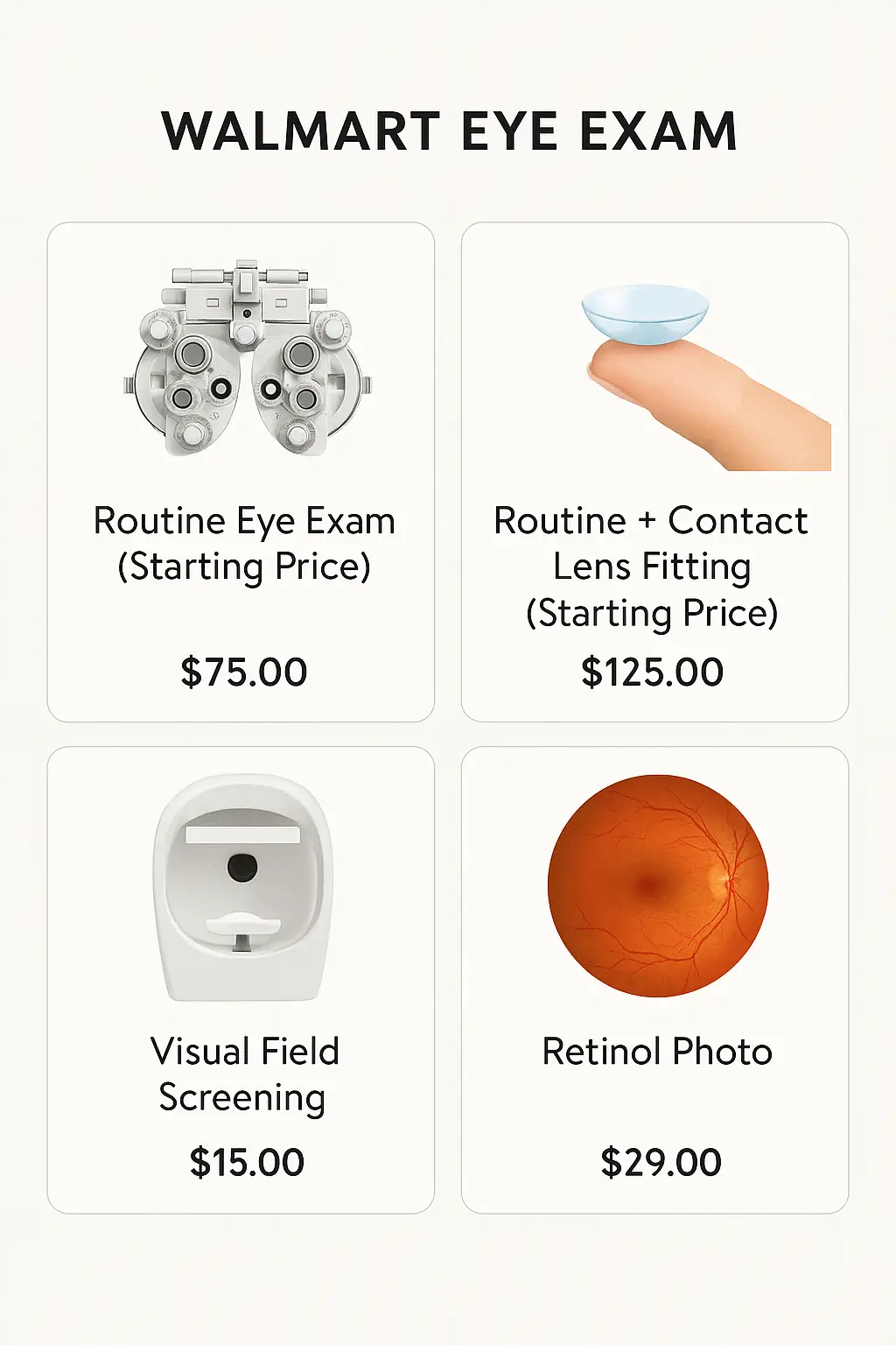 Walmart Eye Exam Menu Prices