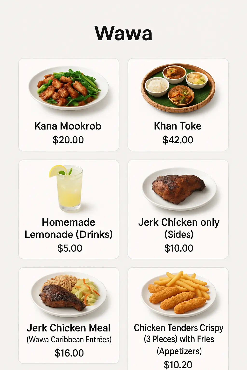 Wawa Menu Prices