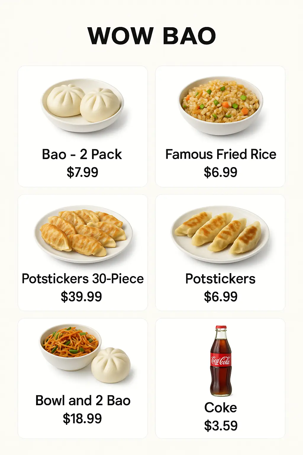 Wow Bao Menu Prices