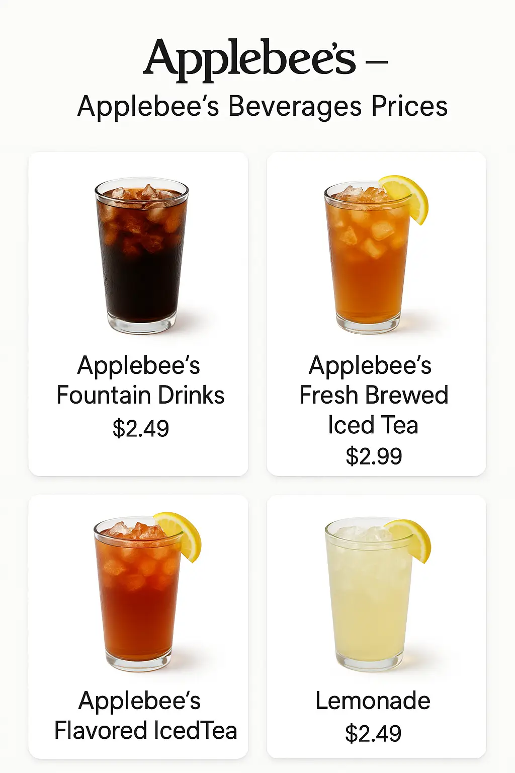 Applebee's Beverages Prices