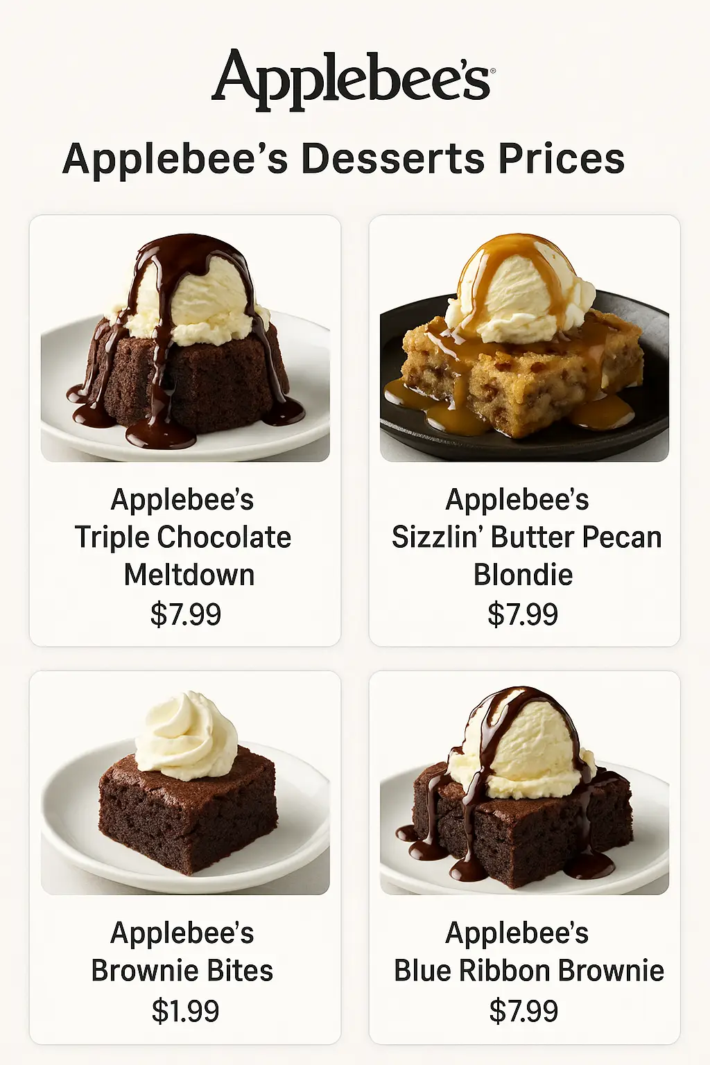 Applebee's Desserts Prices