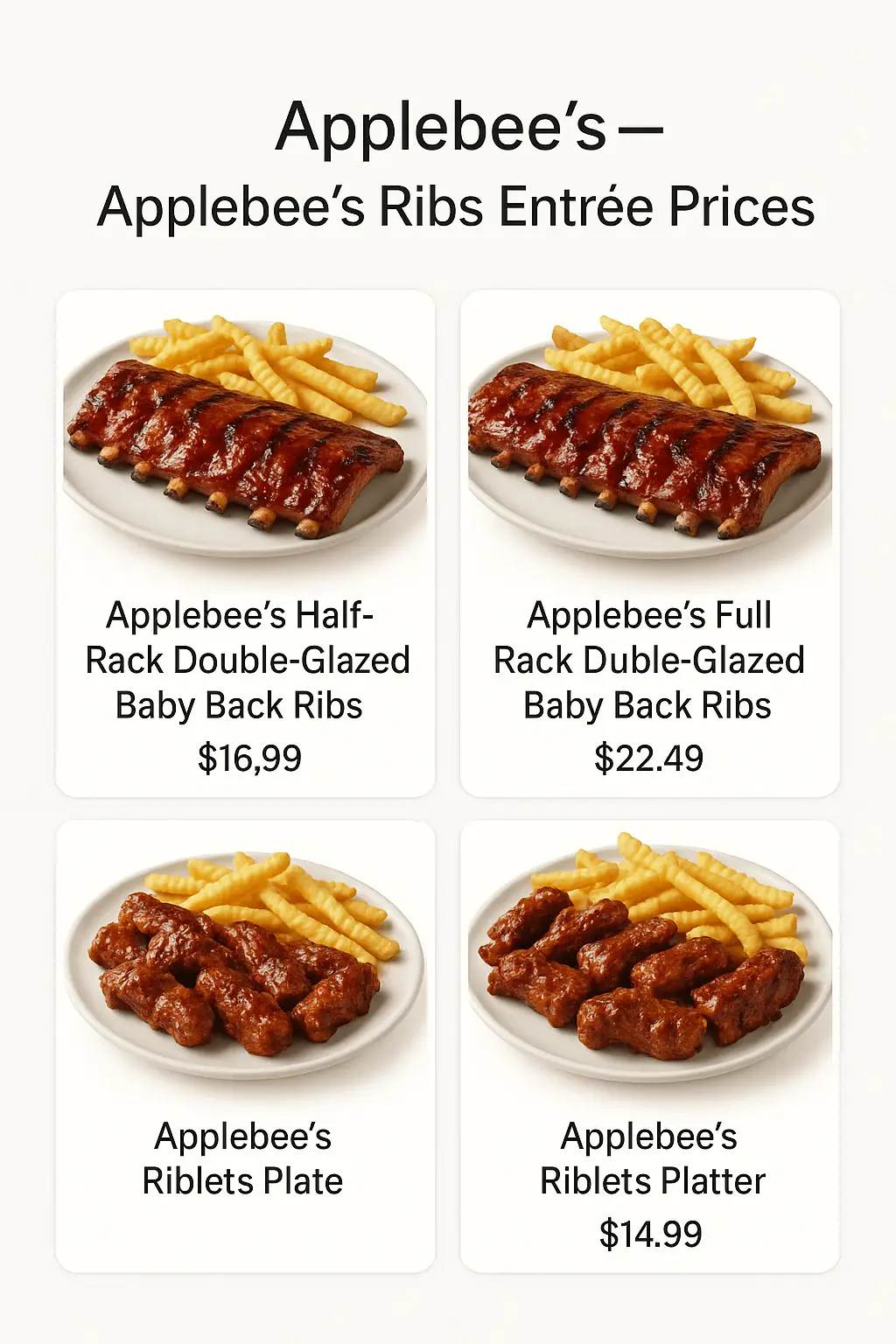 Applebee's Ribs Entrée Prices