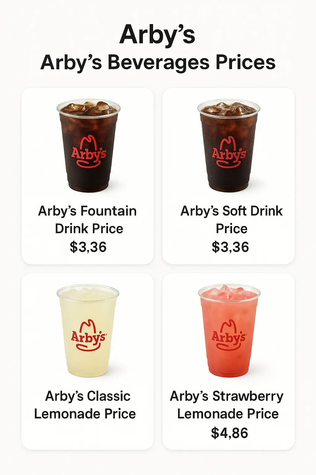 Arby's Beverages Prices