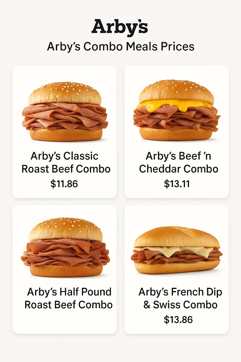 Arby's Combo Meals Prices