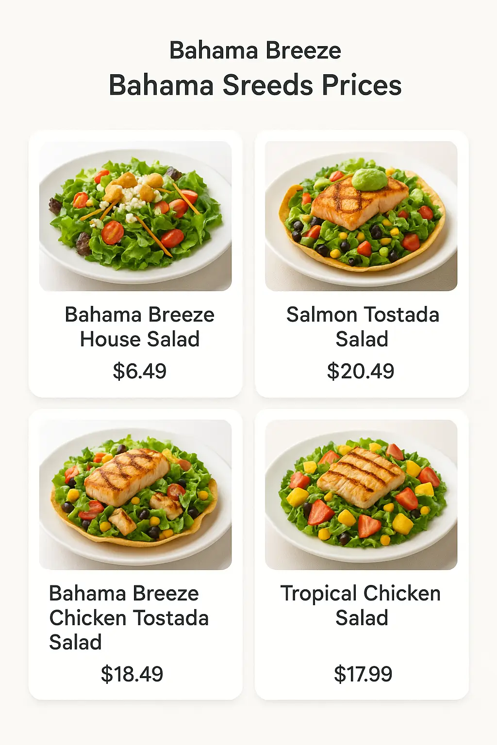 Bahama Breeze Salads Prices