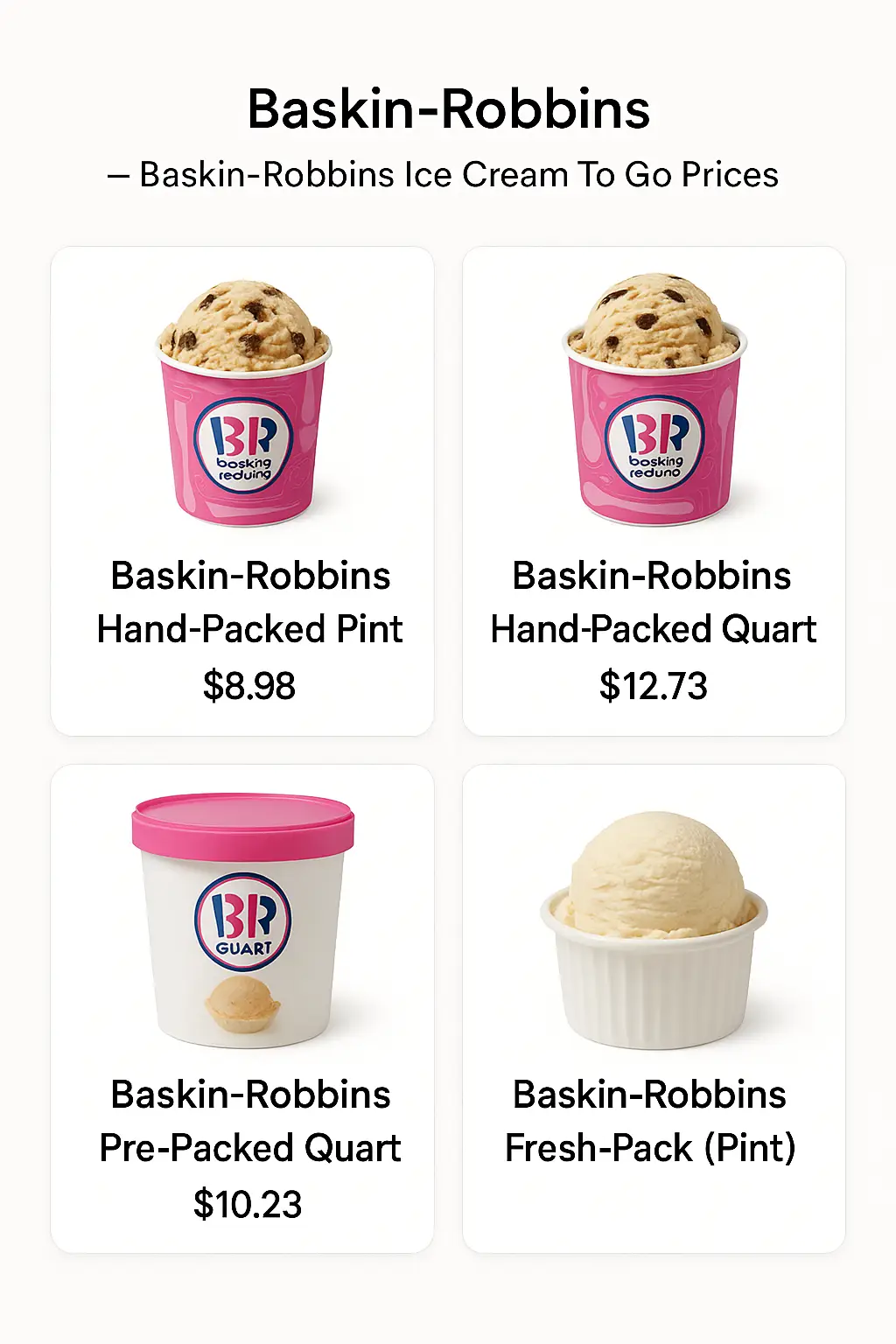 Baskin-Robbins Ice Cream To Go Prices