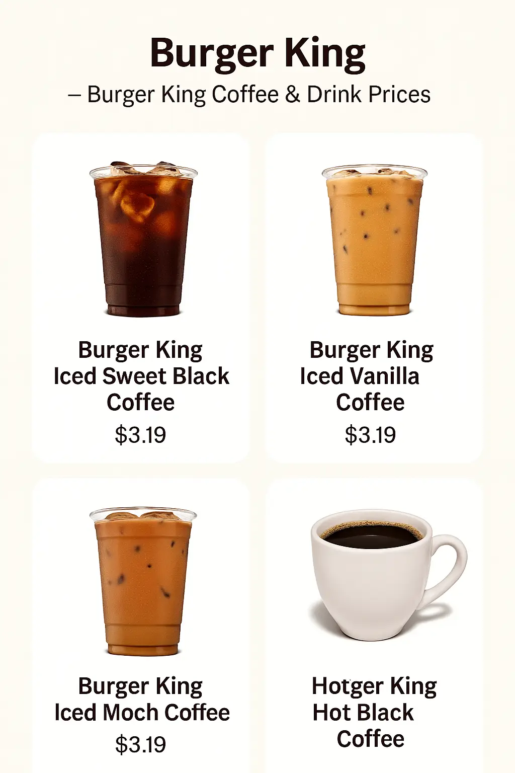Burger King Coffee & Drink Prices