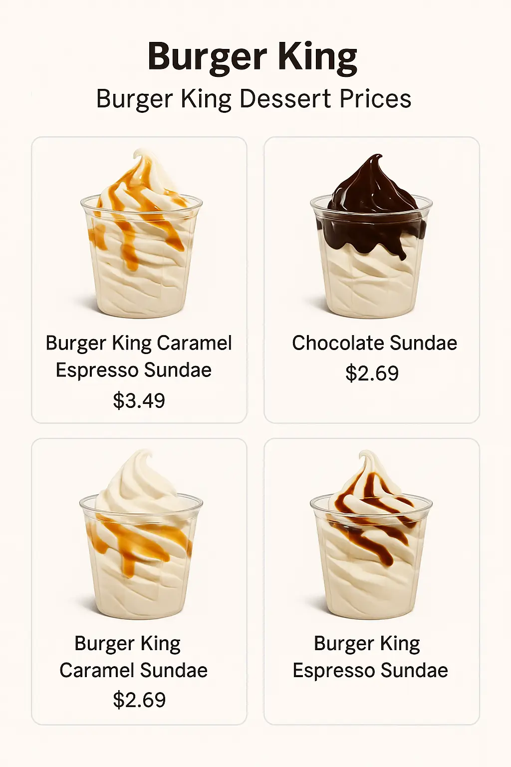Burger King Dessert Prices
