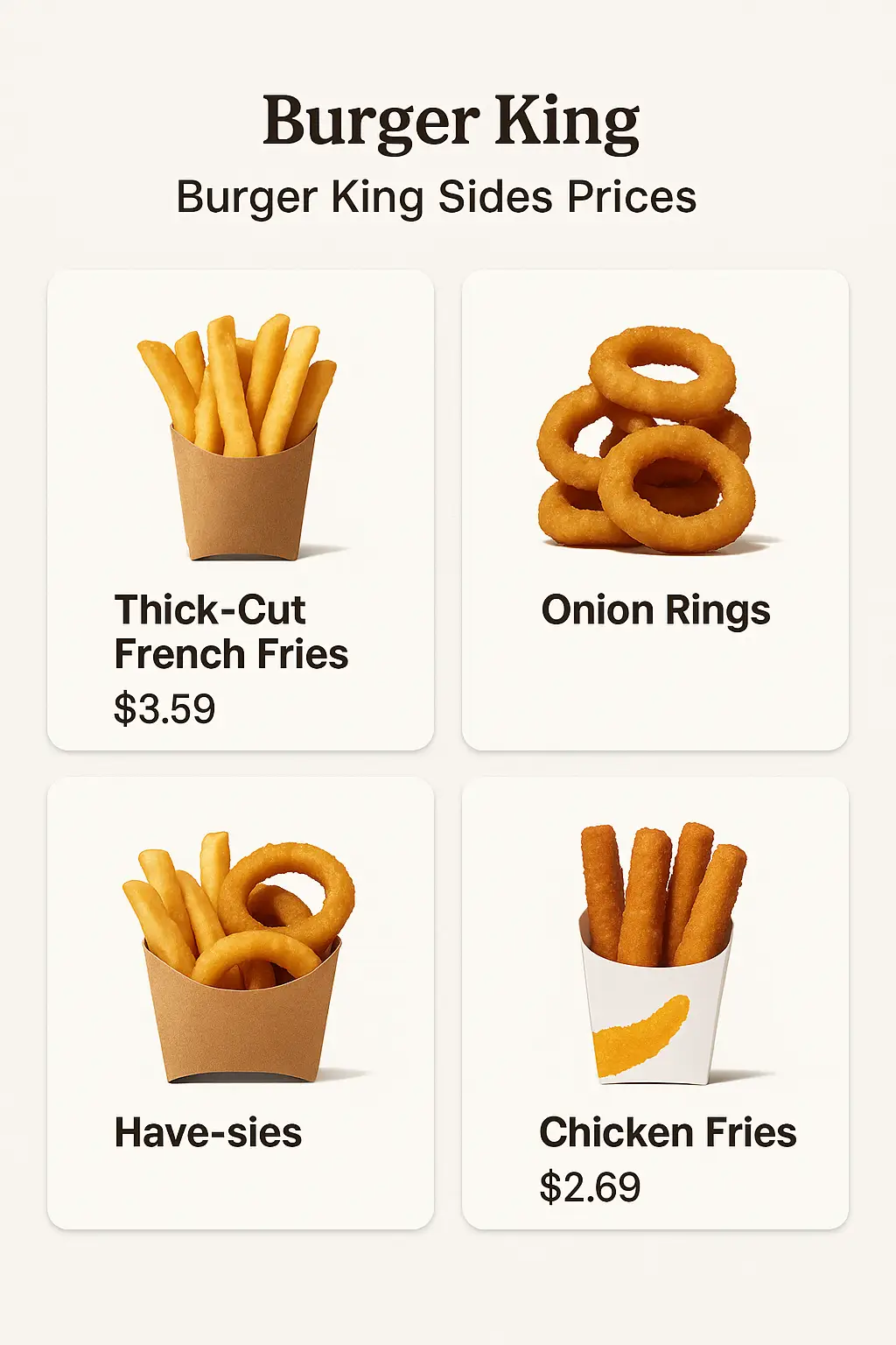 Burger King Sides Prices