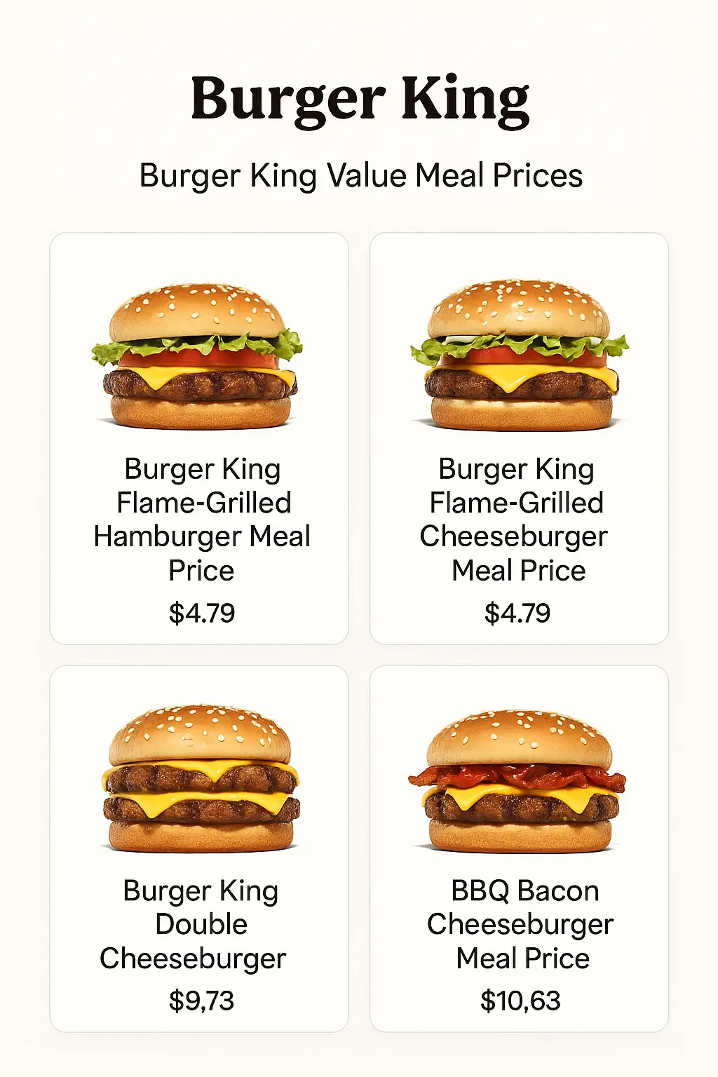 Burger King Value Meal Prices
