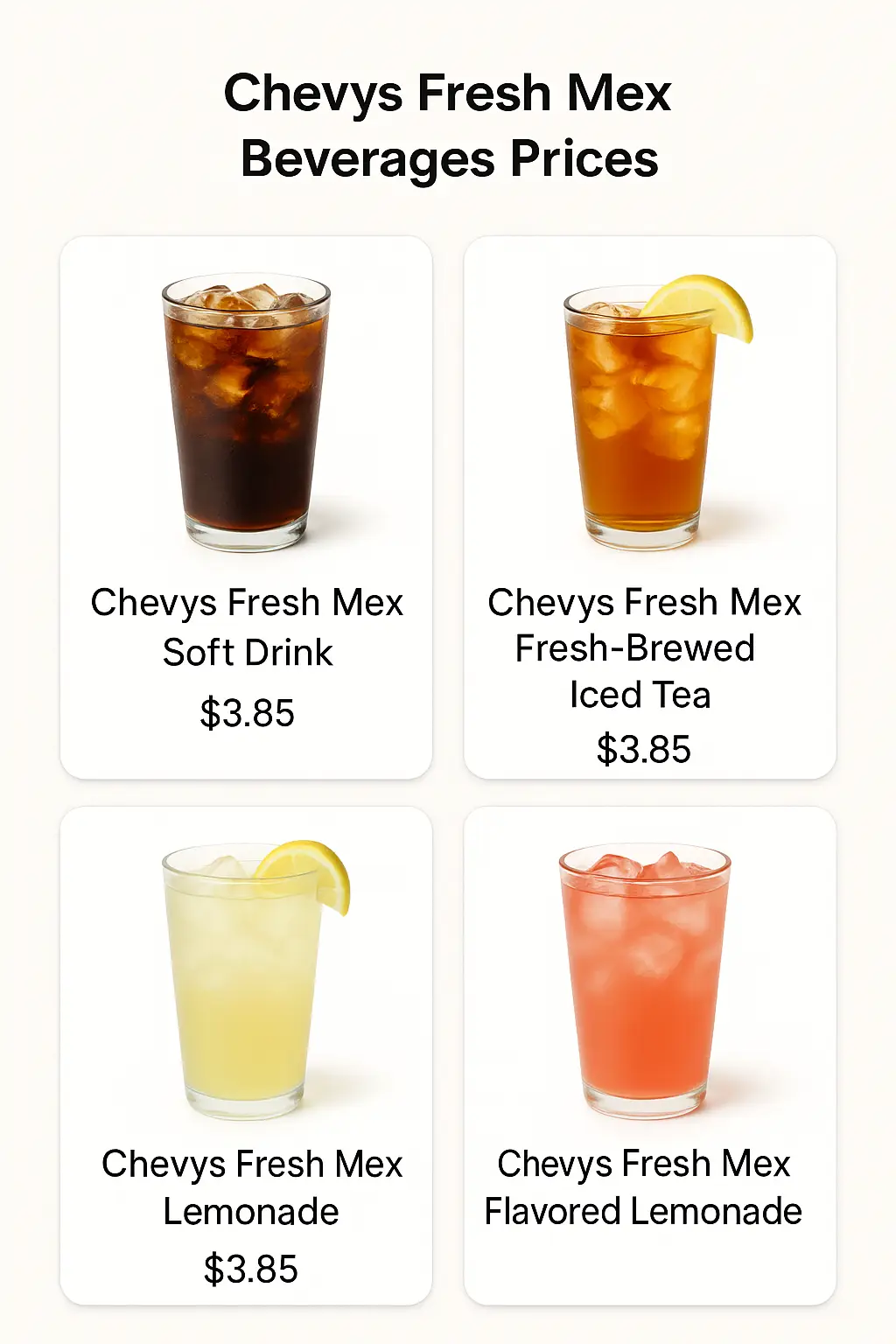 Chevys Fresh Mex Beverages Prices