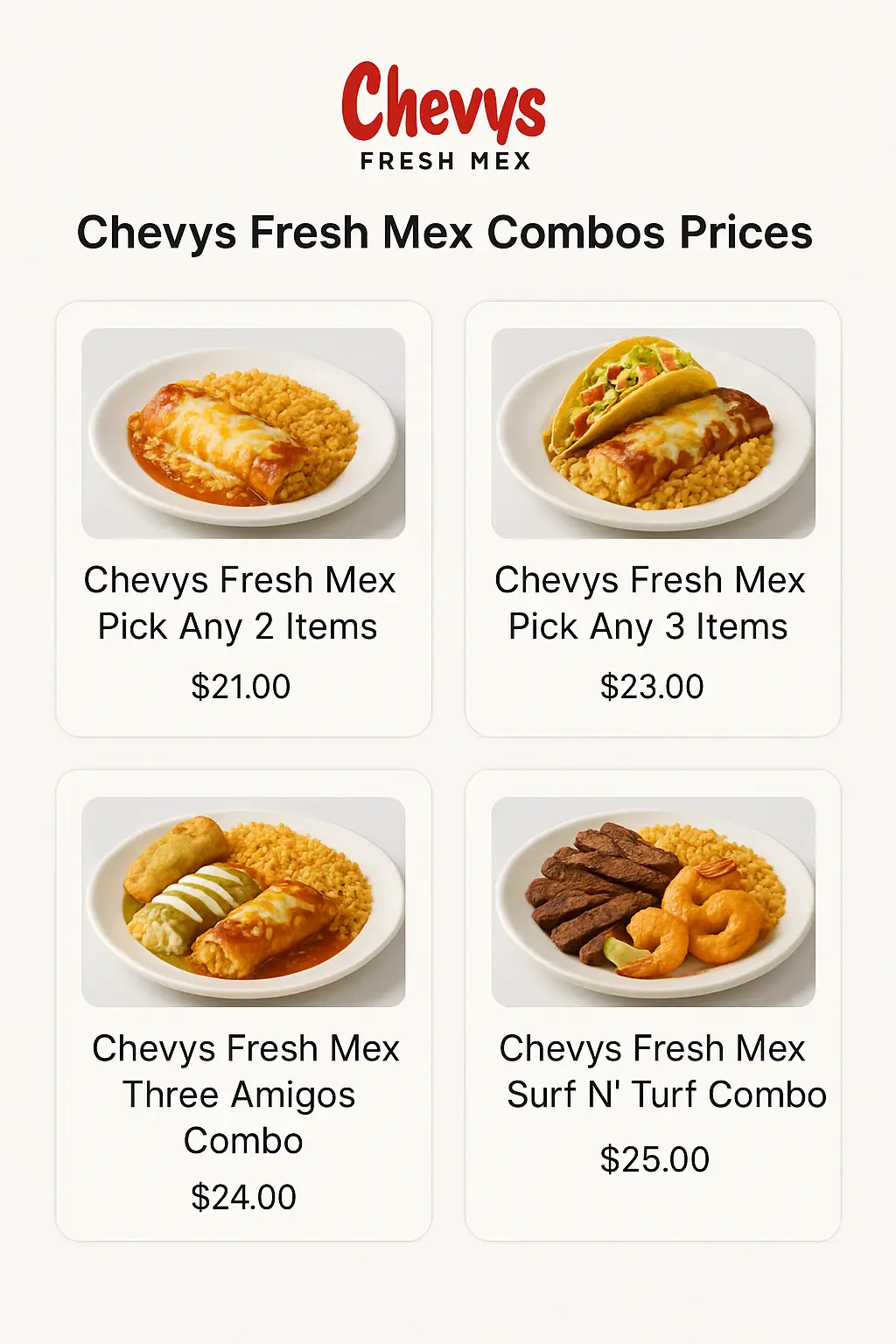 Chevys Fresh Mex Combos Prices