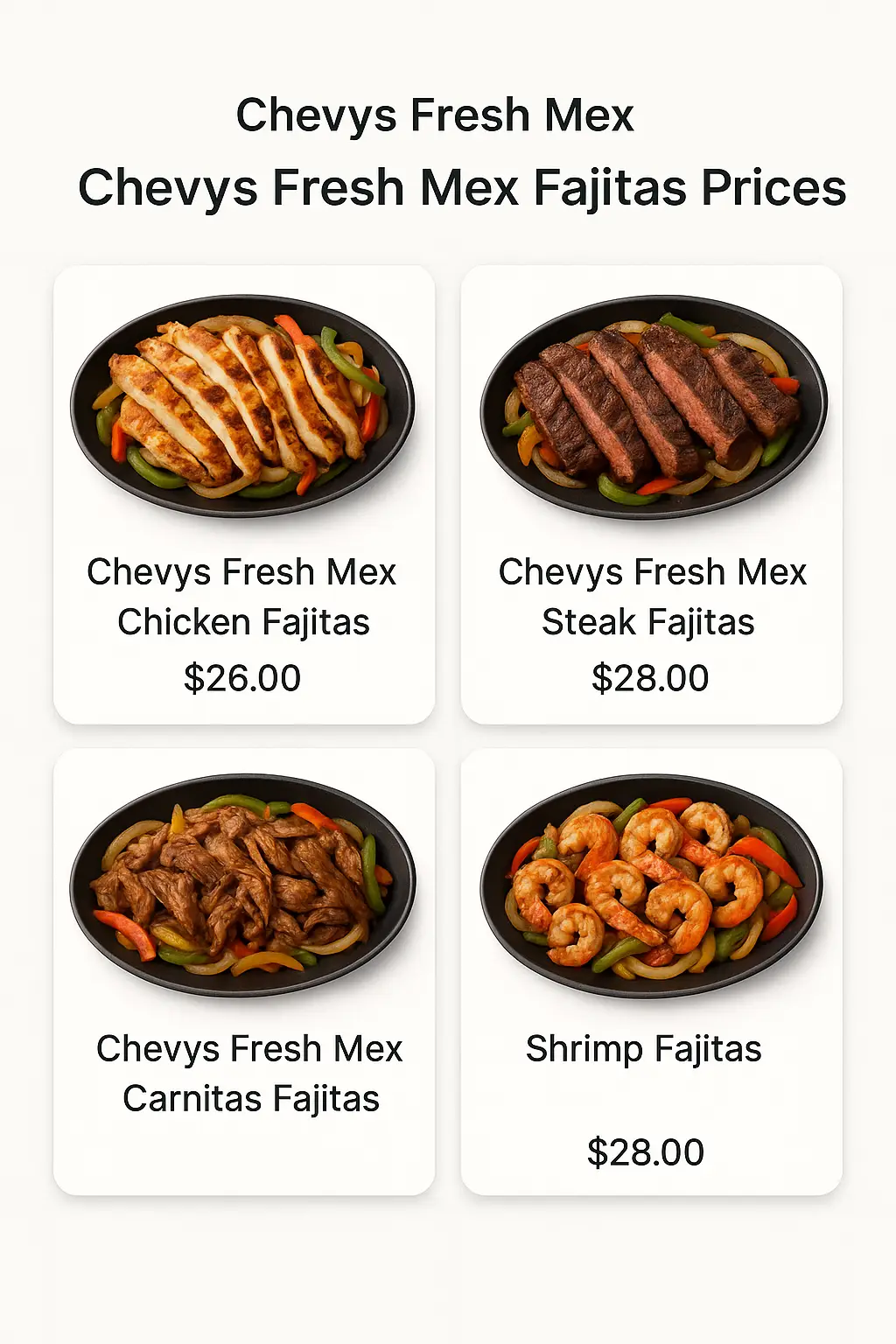 Chevys Fresh Mex Fajitas Prices