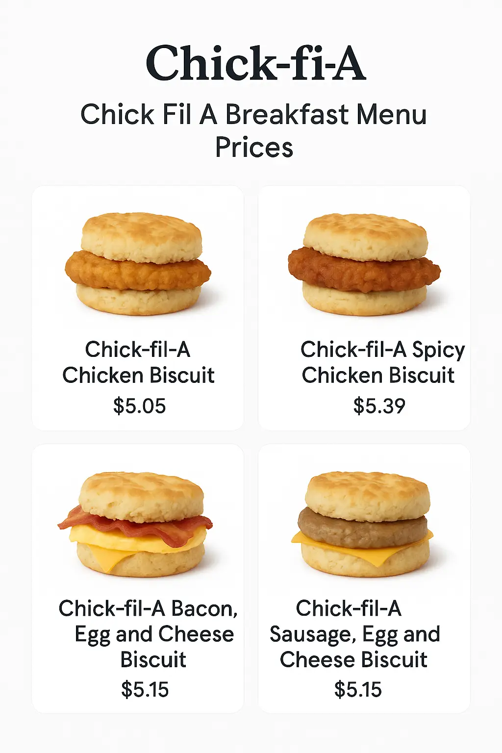 Chick Fil A Breakfast Menu Prices