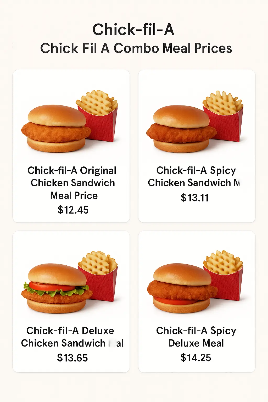 Chick Fil A Combo Meal Prices