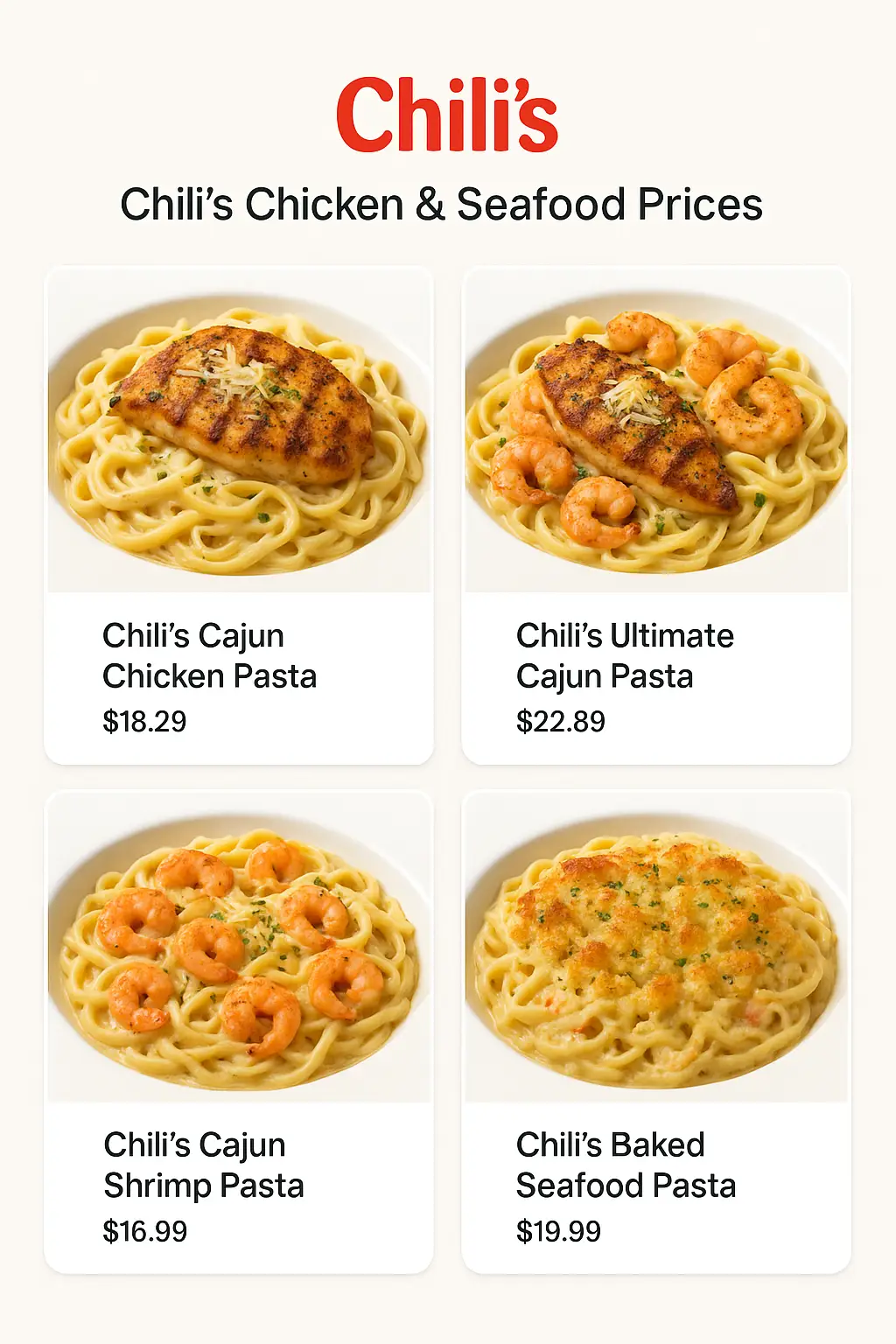 Chili's Chicken & Seafood Prices