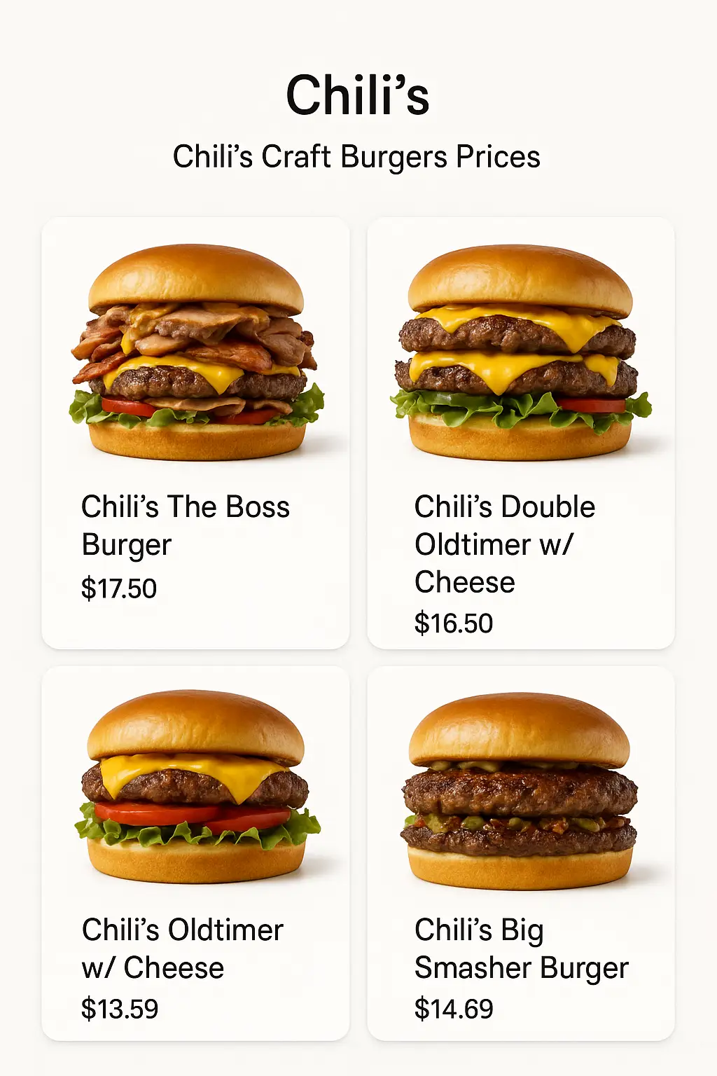 Chili's Craft Burgers Prices