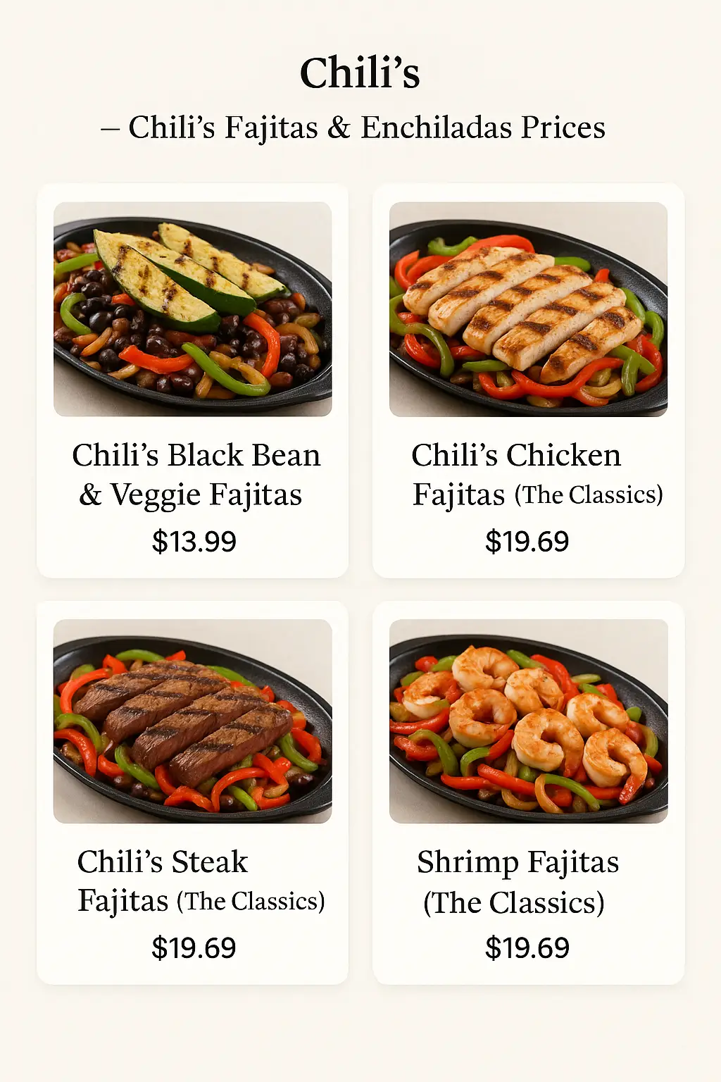 Chili's Fajitas & Enchiladas Prices