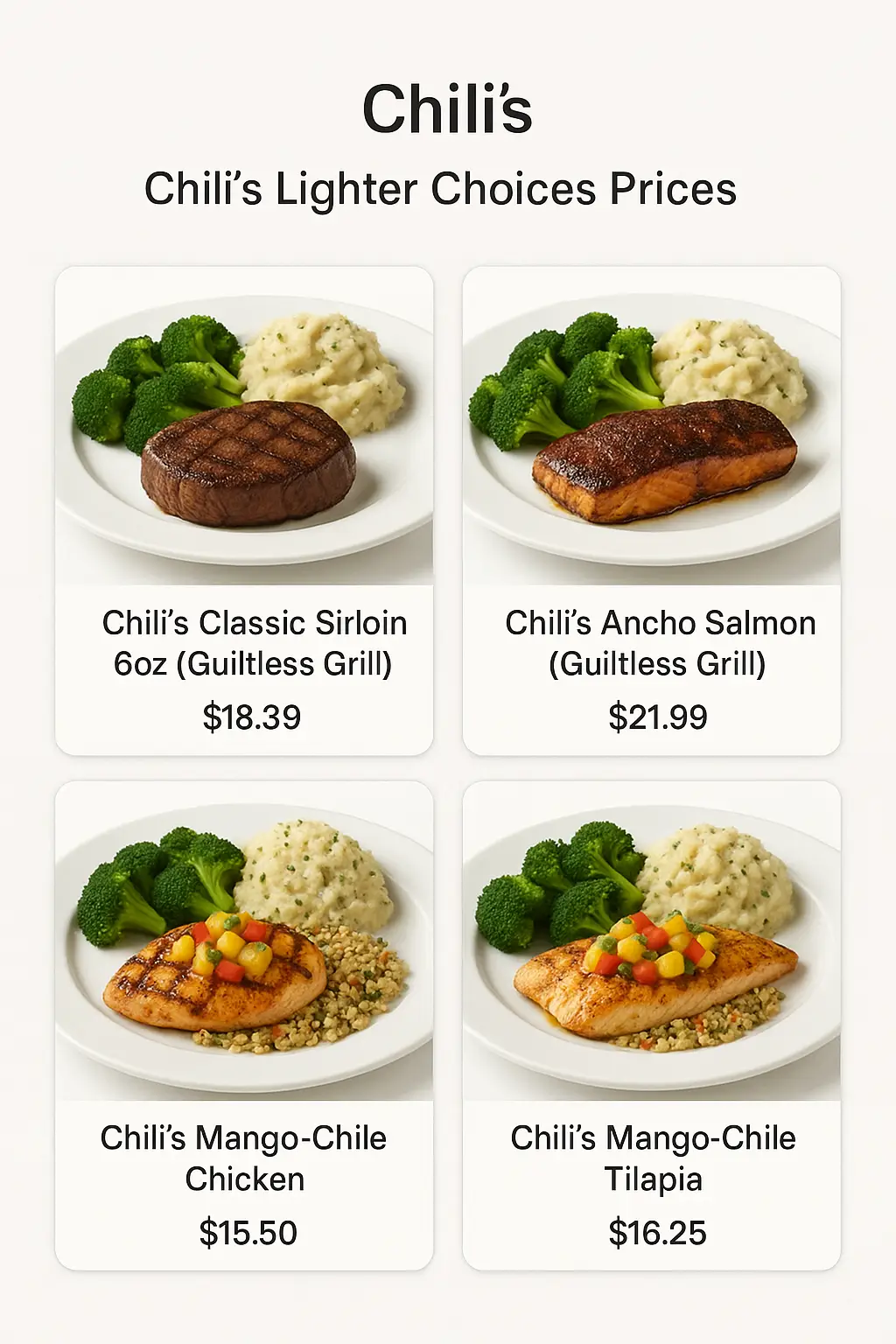 Chili's Lighter Choices Prices