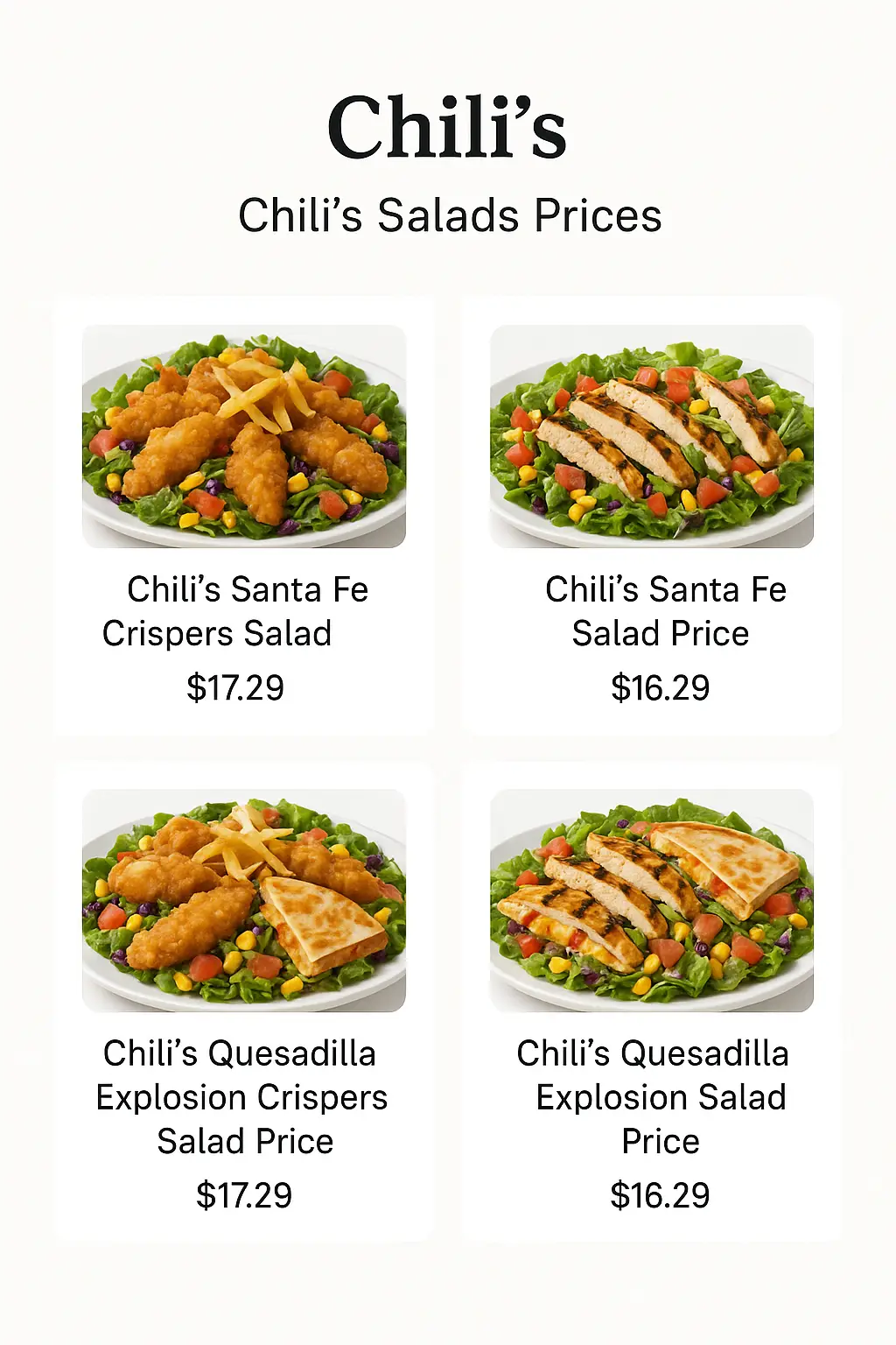 Chili's Salads Prices