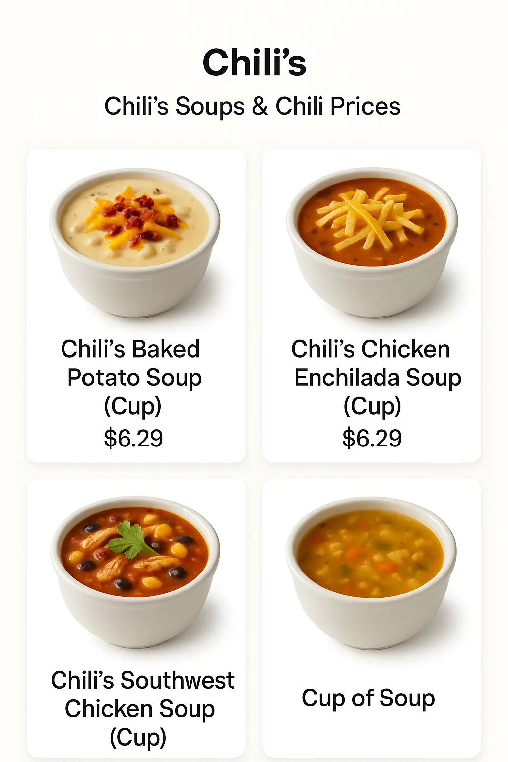 Chili's Soups & Chili Prices