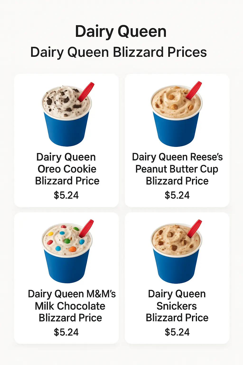 Dairy Queen Blizzard Prices