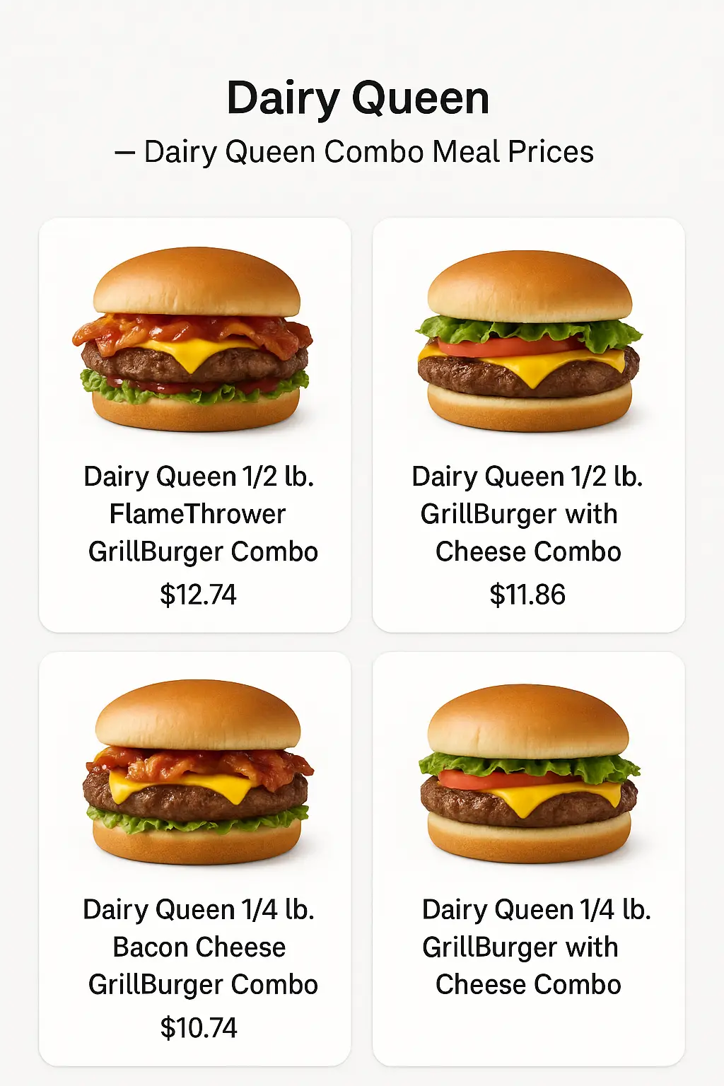 Dairy Queen Combo Meal Prices