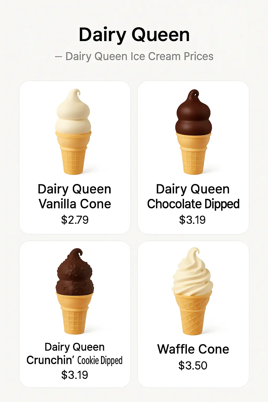 Dairy Queen Ice Cream Prices