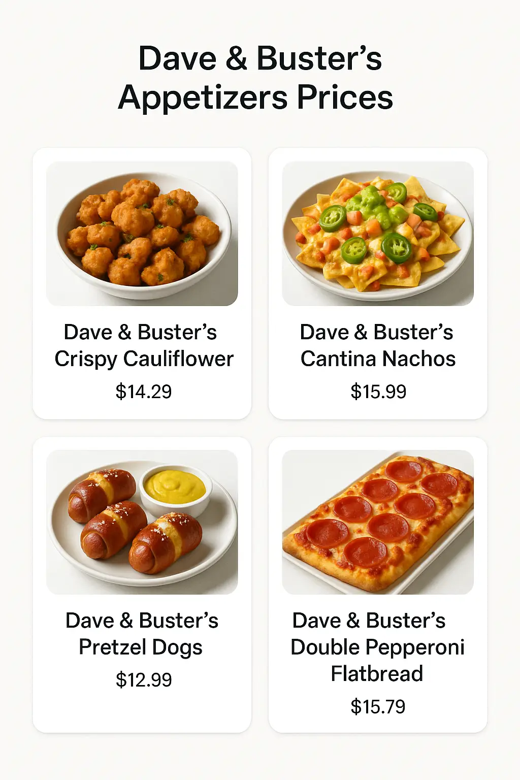 Dave & Buster's Appetizers Prices