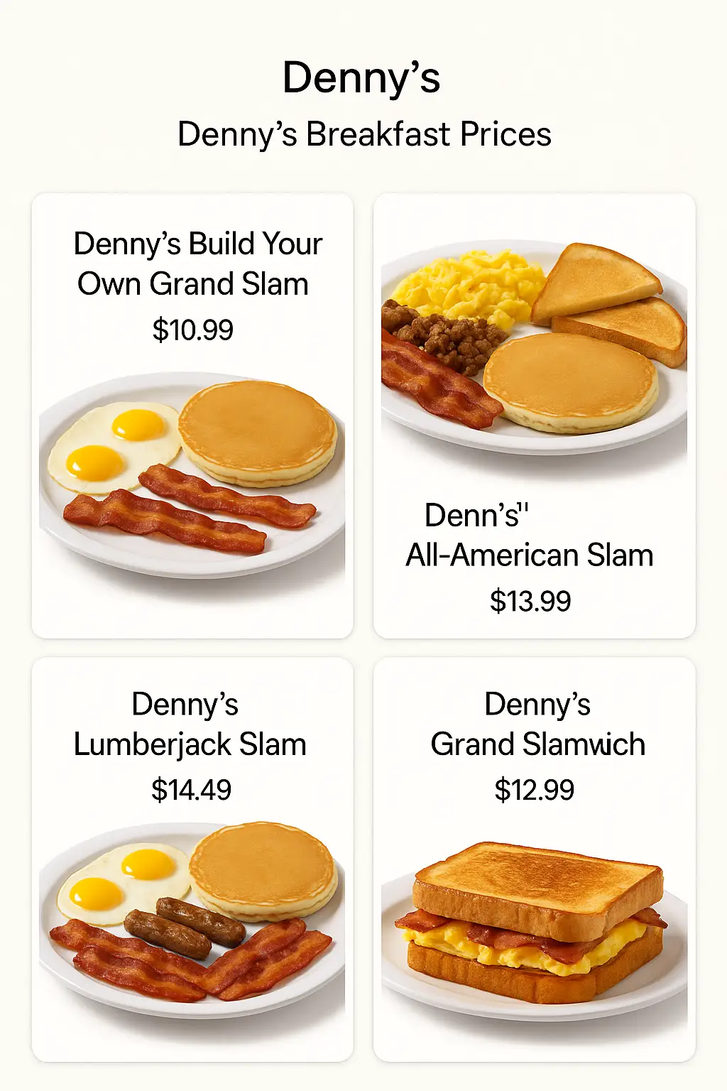 Denny's Breakfast Prices
