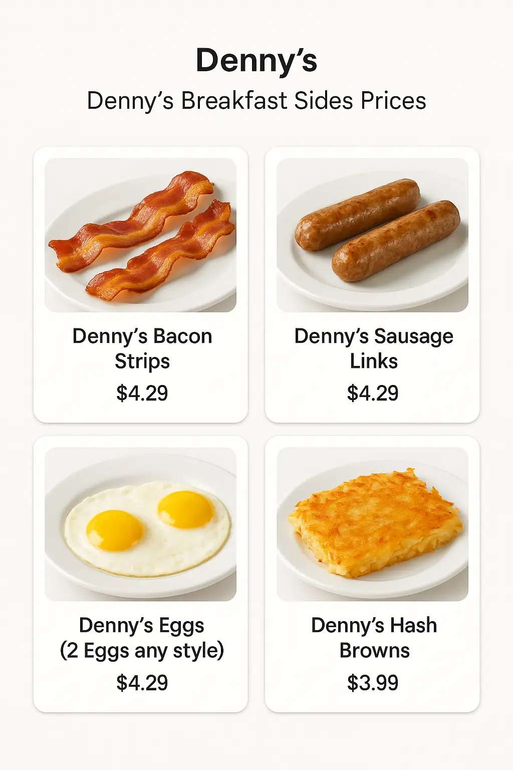 Denny's Breakfast Sides Prices